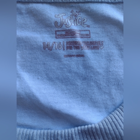 Justice, Choose Snooze Cold Shoulder Girls Size 14/16 Gray Shirt W/ Gold Letters - Picture 3 of 3